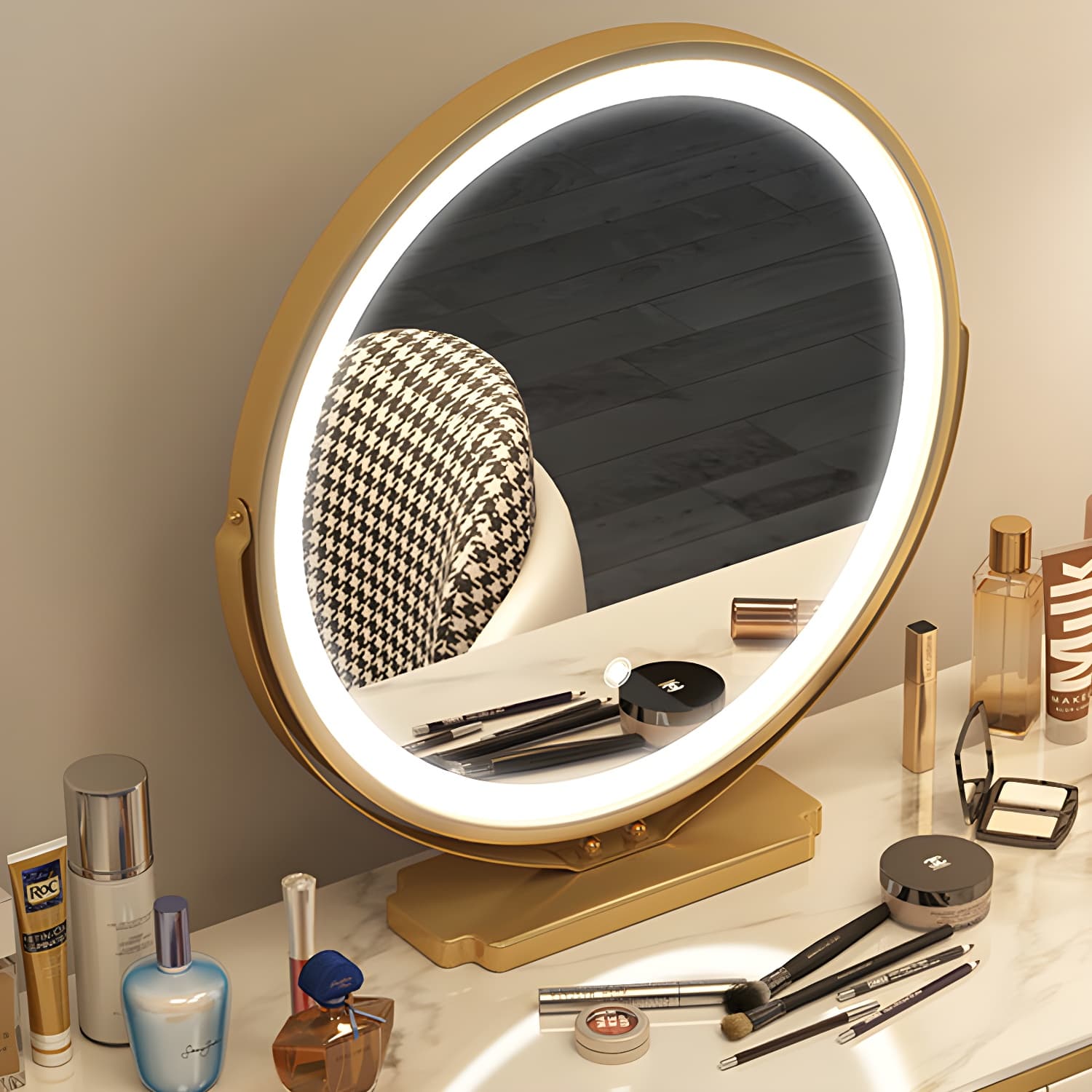 Scandinavian Wooden Vanity Desk in White Modern with Drawers Dressing Table - image 11