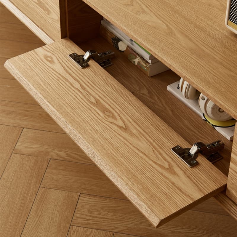 Contemporary Floating Wood TV Stand with 2-Drawer/4 Drawers and 2 Cabinets/1-Cabinet - image 15