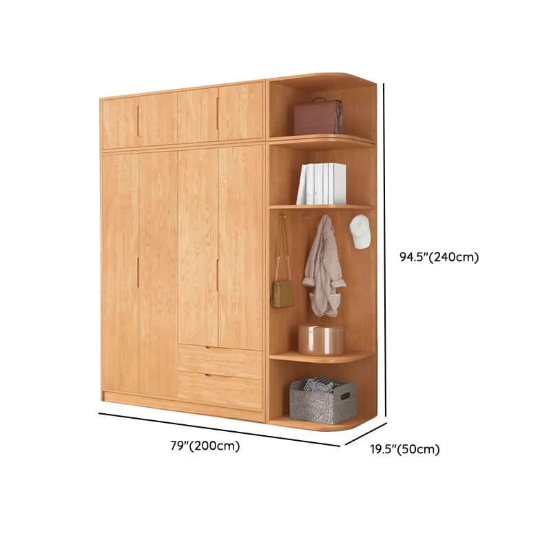 Wood Color Nordic Unfixed Wardrobe Closet - image 51