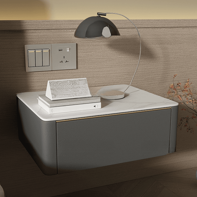 Organic Stone Countertop 1 Drawer Bedside Cabinet with Hanging Shelf - image 5