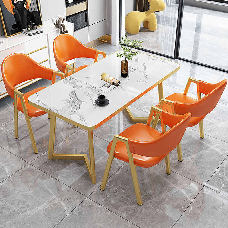Luxurious Dining Table Set with Recycled Wood Top and Sleighing Base - image 8