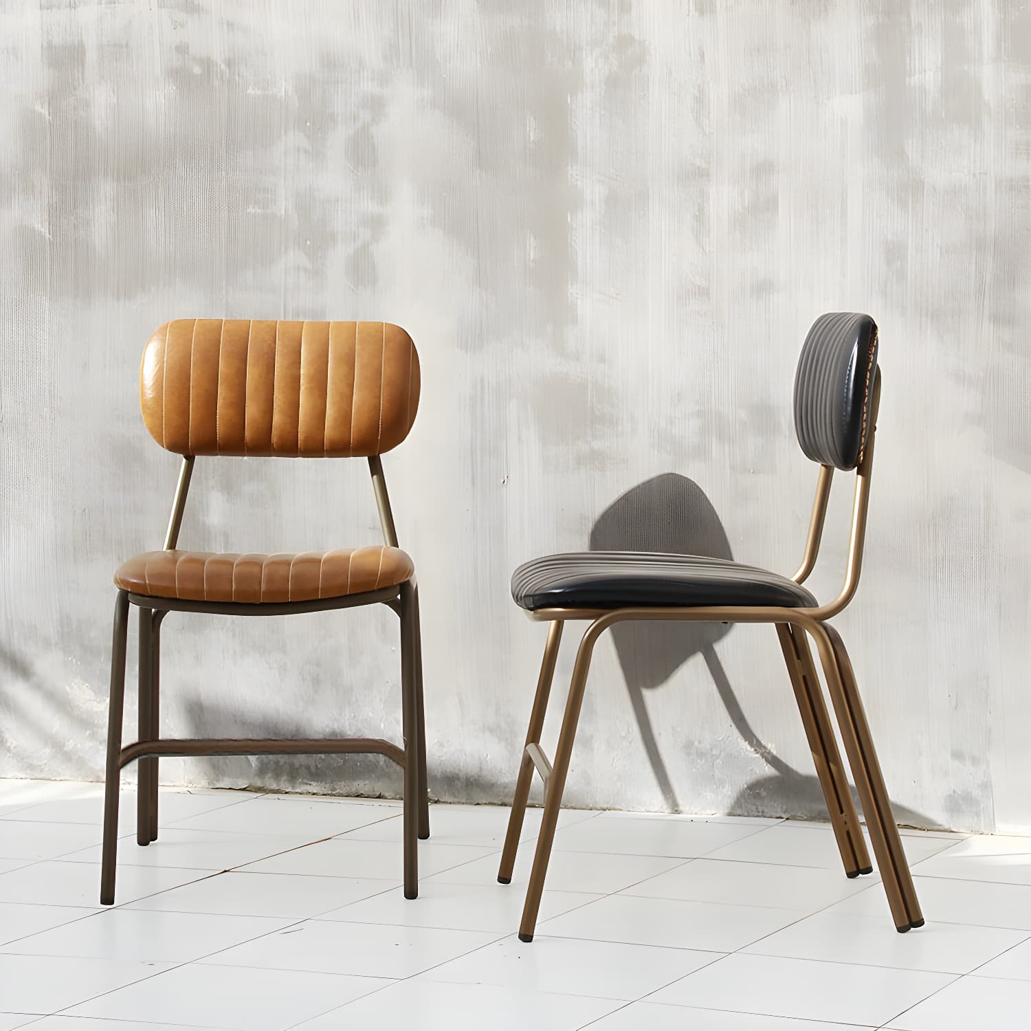 Industrial Metal Dining Room Chairs Open Back Dining Side Armless Dining Chairs (Set of 2) - image 11