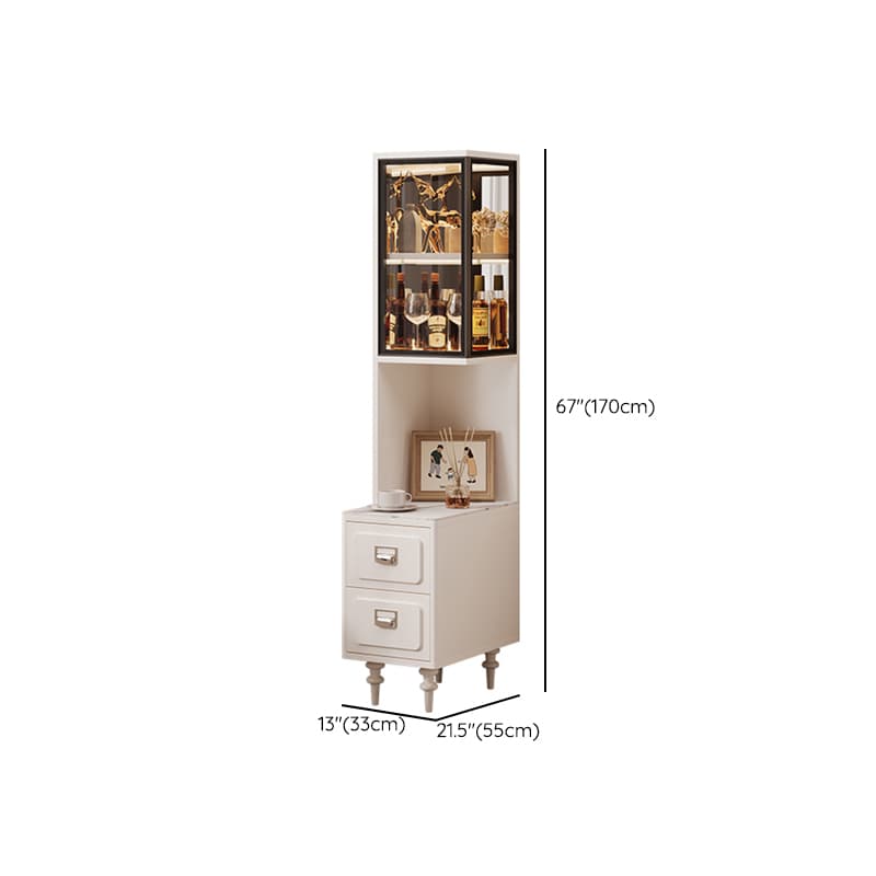 Scratch-immune Accent Cabinet with 1 Exterior Shelf, Sintered Stone Countertop, Glazed Door, Stain Resistant, and Led Lighting - image 9