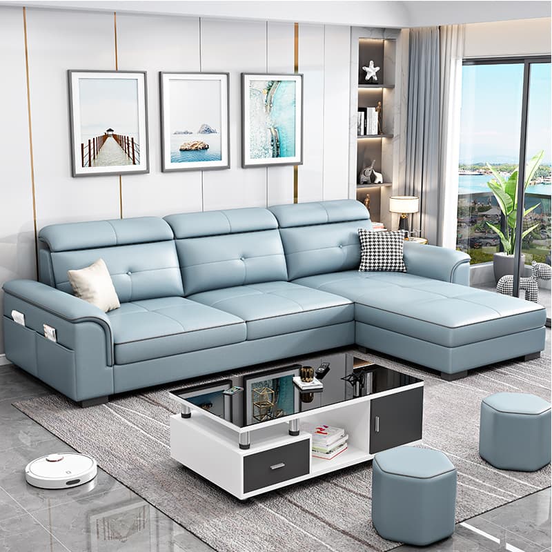 Elegant Tech Cloth Sectional Sofa in L-Shape Design with Cozy Seat Cushions - image 15