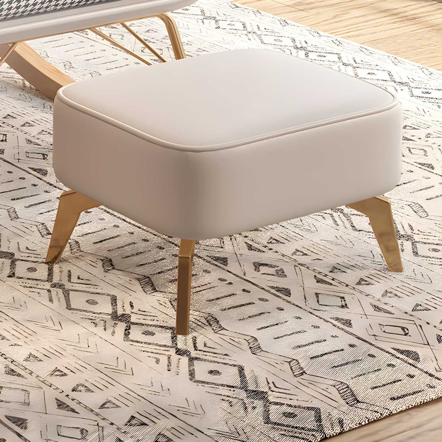 Contemporary Rocking Chair Fabric Upholstered Tufted Wing Chair Back Indoor Rocking Chair - image 13