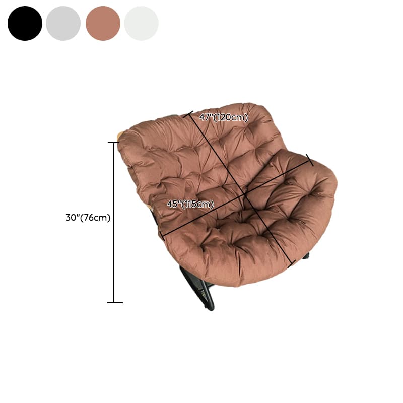 Midnight Black/Chalk/Cocoa Ergonomic Rocking Chair Couch with Rear Back, Stationary - image 22