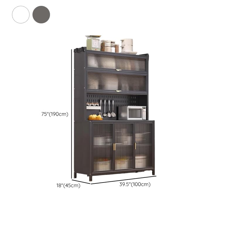 Narrow Sideboard with Hutch, Kitchen Cupboards, Stone Countertop, Adjustable Shelving, and 4 Doors/5 Doors/3 Doors - image 16