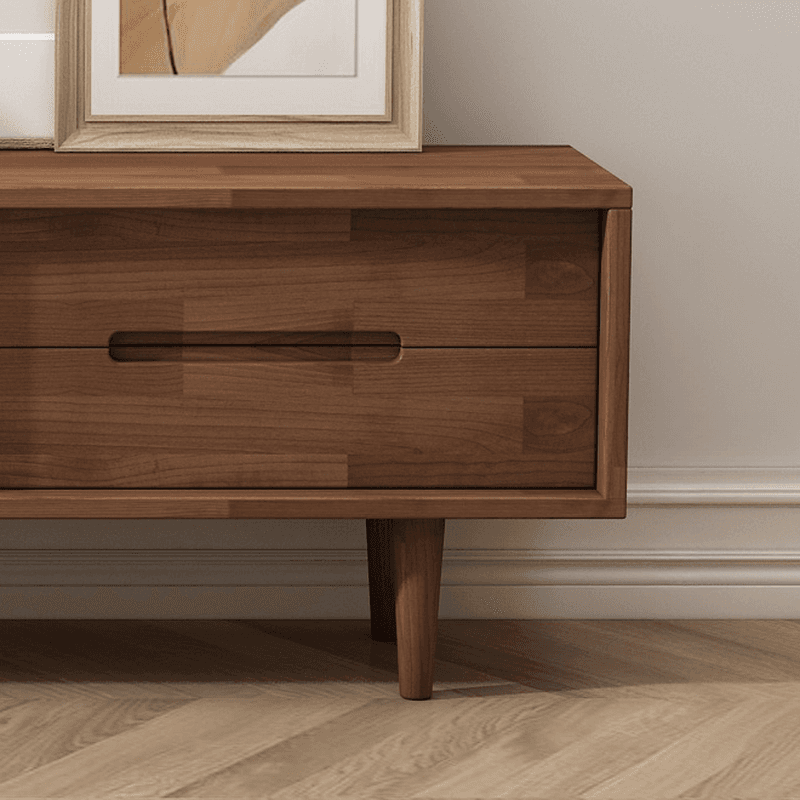 Simplistic Oak Wood TV Stand with 2 Drawers and 2 Cabinets - image 14