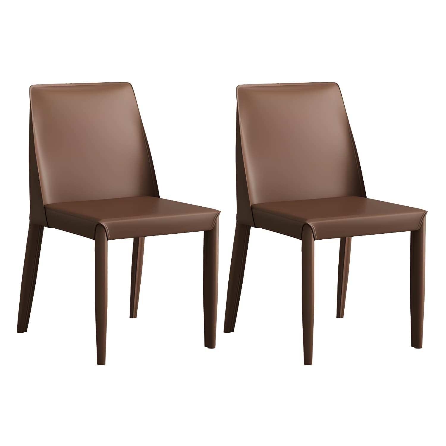 Modern Leather Dining Chair Parsons Furniture with Steel Legs in Matte Finish for Home - image 6