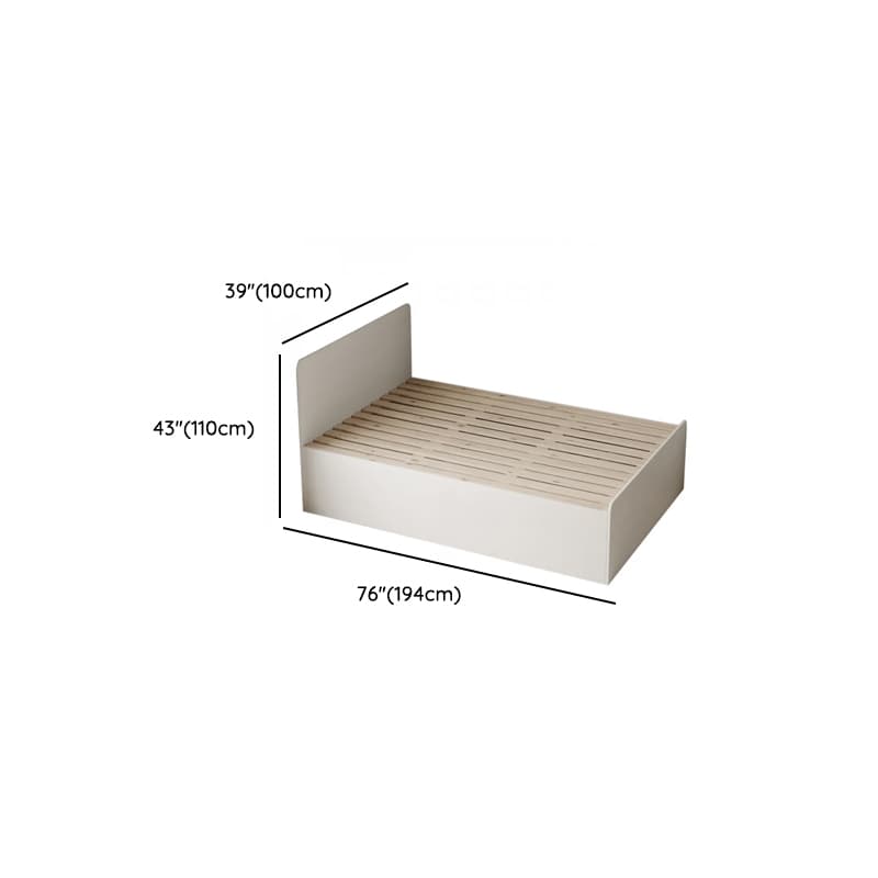 White Contemporary Solid Color Panel Bed with Lumber Slats for Bedroom - image 16
