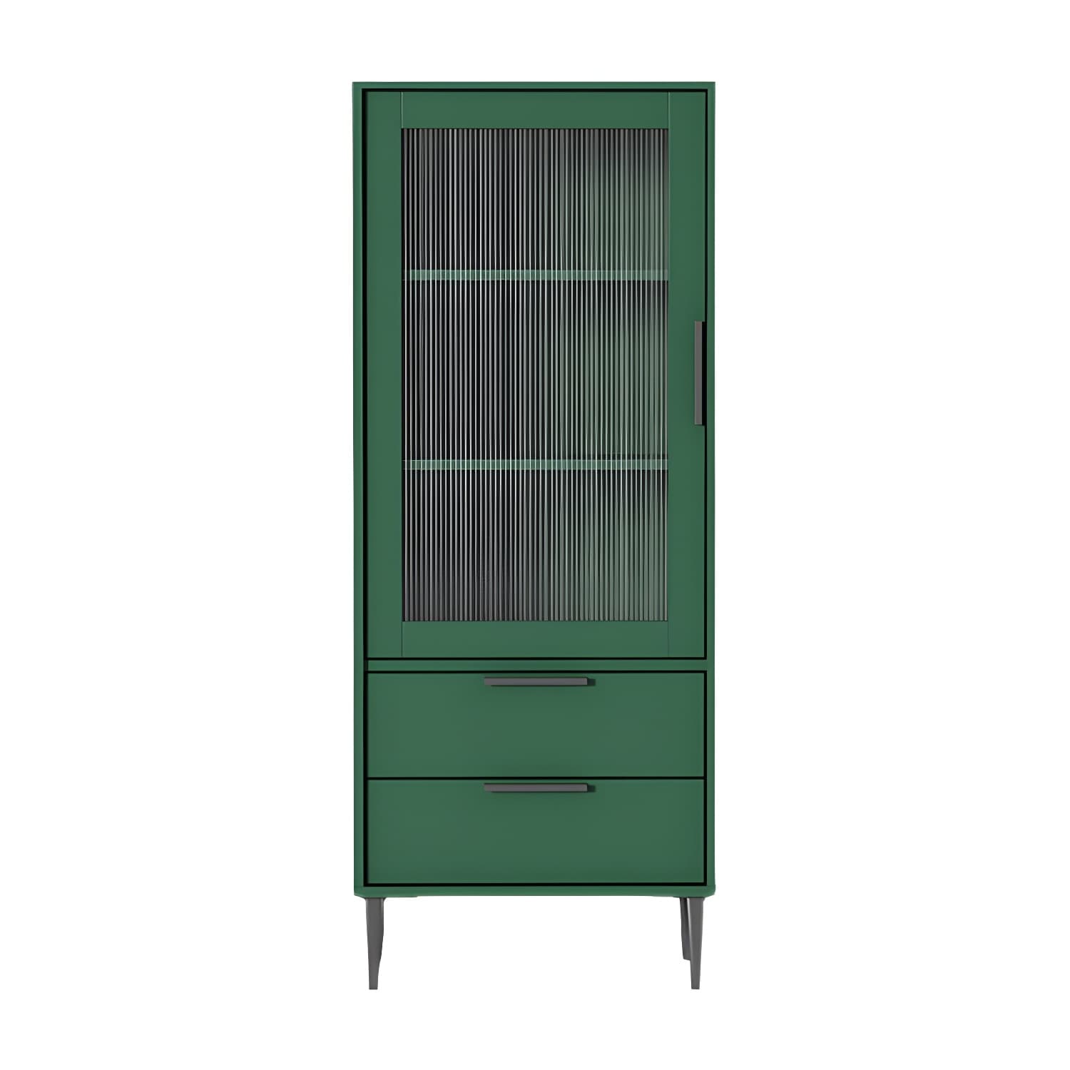 Wooden Accent Cabinet with Glass Door and 2 - Drawer 11.81" Wide Side Cabinet - image 6