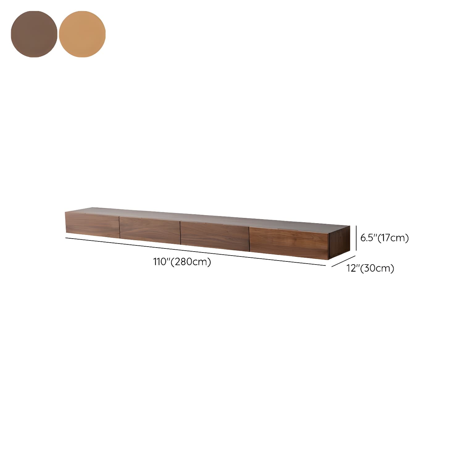 Modern Wall-Mounted Walnut TV Media Console with 2-Drawer and 2-Door - image 18