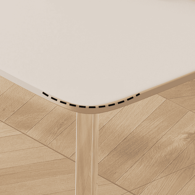 Minimalist Rectangular Slate Stone Dining Table Set with 4 Legs and Padded Chair Back - image 7