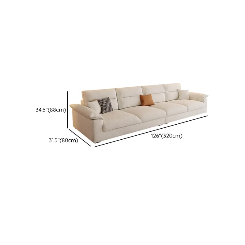 Straight Tear Resistant Sofa with Cushion Back in Ivory, Seats 4/3 Person, Horizontal Orientation, and Recessed Arm - image 14