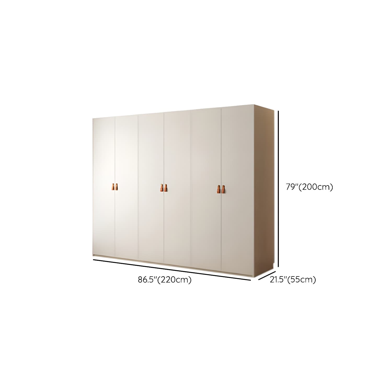 Modern White Wardrobe Cabinet Engineered Wood Wardrobe with Garment Rod - image 20