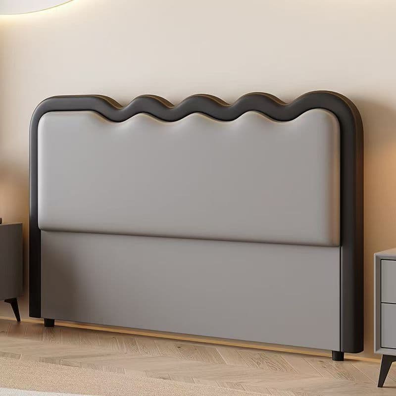 Modish Style Panel Headboard with No Distressing in Timber for King/Queen/Full Bed, Featuring Sponge Upholstery Fill, Free-standing Installation, and Standard Height