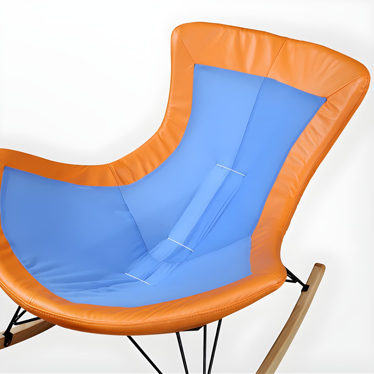 Modern Style Rocker Chair Metal Frame Dirt Resistant Spindle Upholstered Rocker Chair - image 16