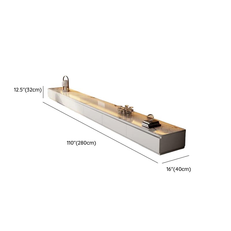 Chalk Modern Stone TV Stand with 5-Drawer/4-Drawer and Cable Management - image 25