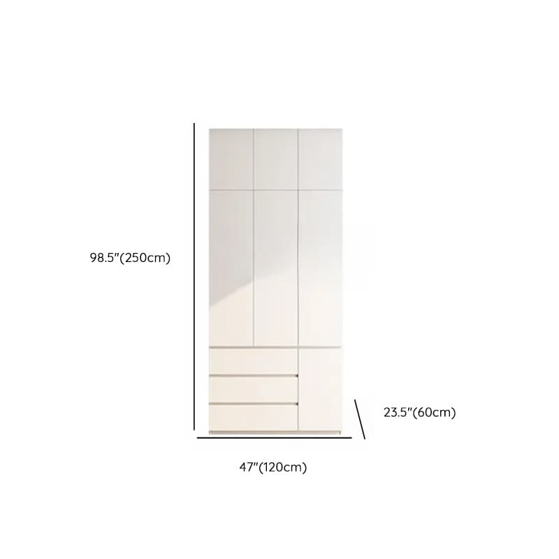 Minimalist Chalk Wooden Cabinet Armoire with Soft Close Drawer, Soft Close Door, Interior Shelves, and Clothing Rod - image 12
