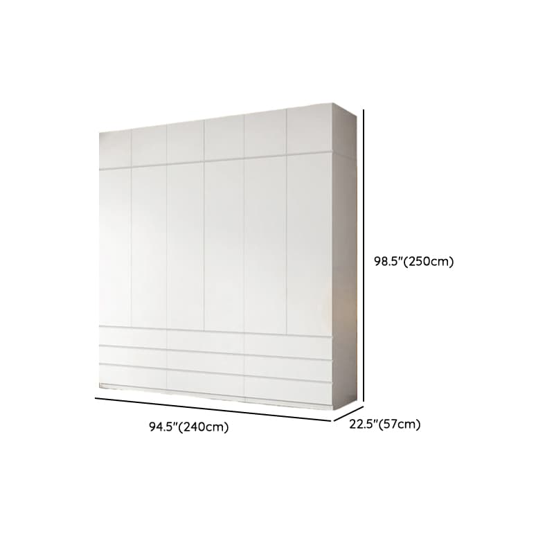 White Contemporary Alloy Cabinet Armoire with 3/6/9 Drawers, Flexible Shelf, and Hanging Rod - image 20