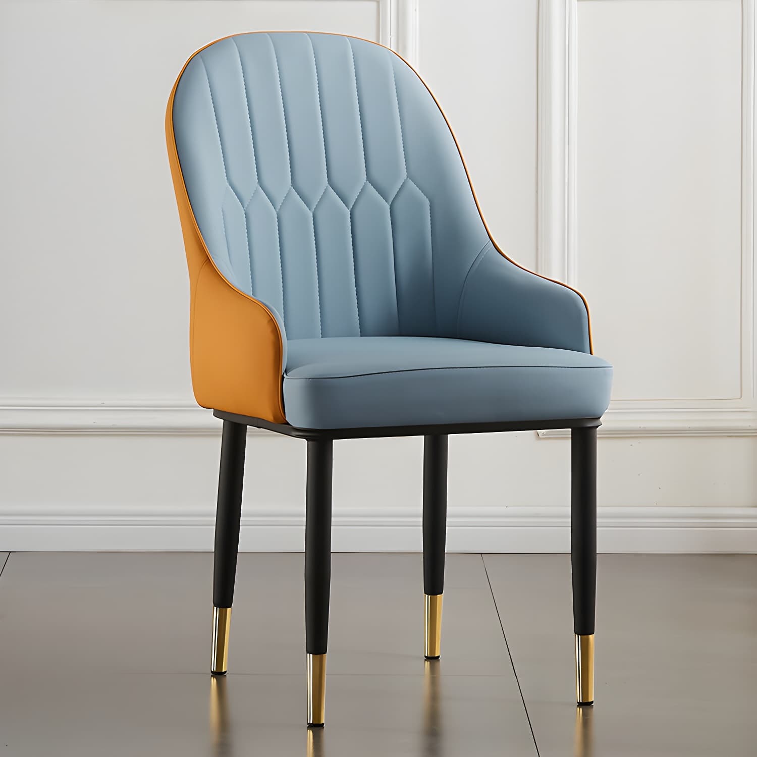 Contemporary Metal Dining Room Chairs Upholstered Dining Armchairs for Home Use