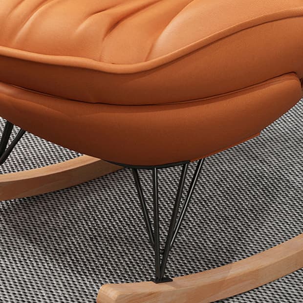 Elegant Upholstered Rocking Chair with Natural Wood Legs - Modern Style for Chic Home Decor - image 17