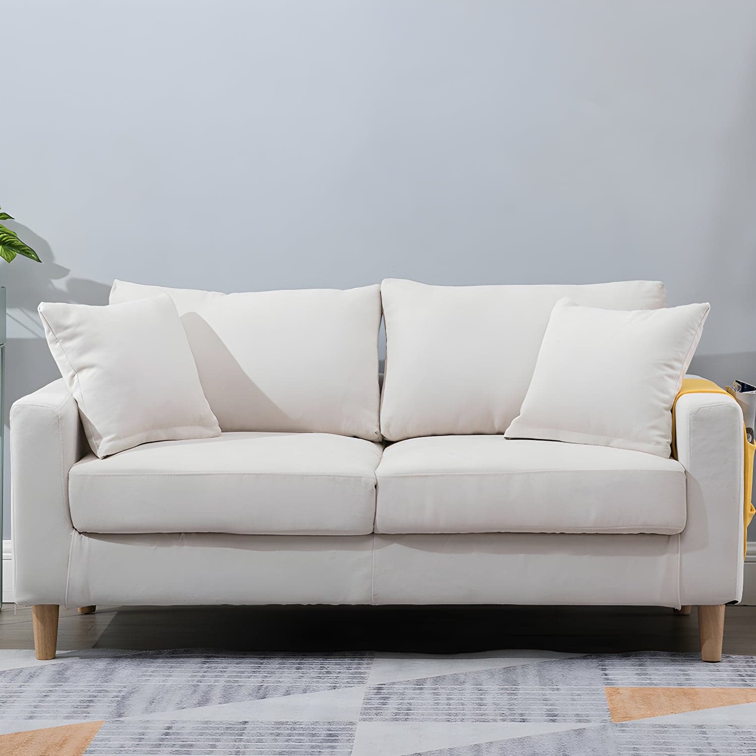 Beige Modern Farmhouse Cushions Standard Sofa 21.65"High Square Arm Sofa - image 21