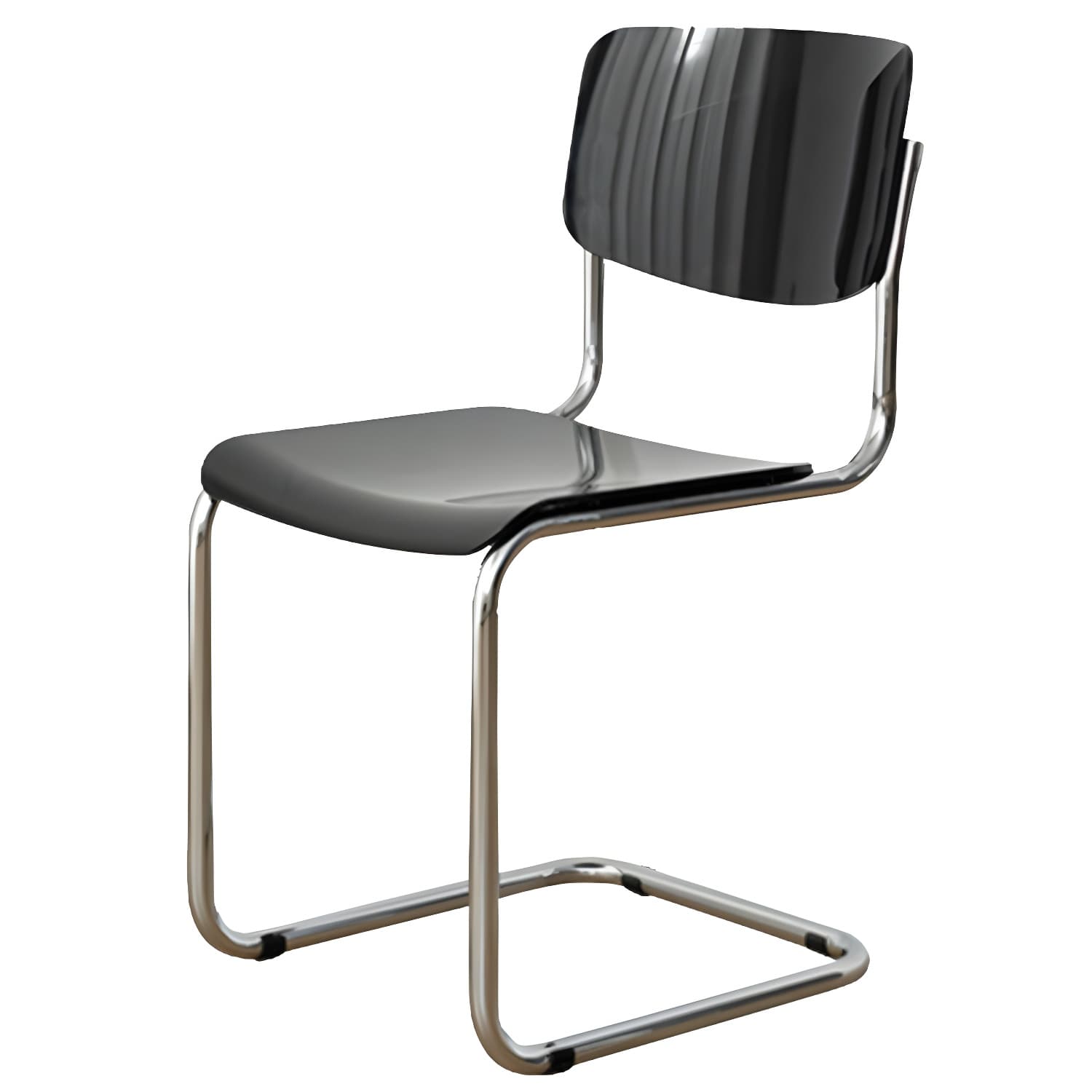Scandinavian Open Back Side Chair with Silver Metal Legs in Plastic & Acrylic for Kitchen & Dining - image 12