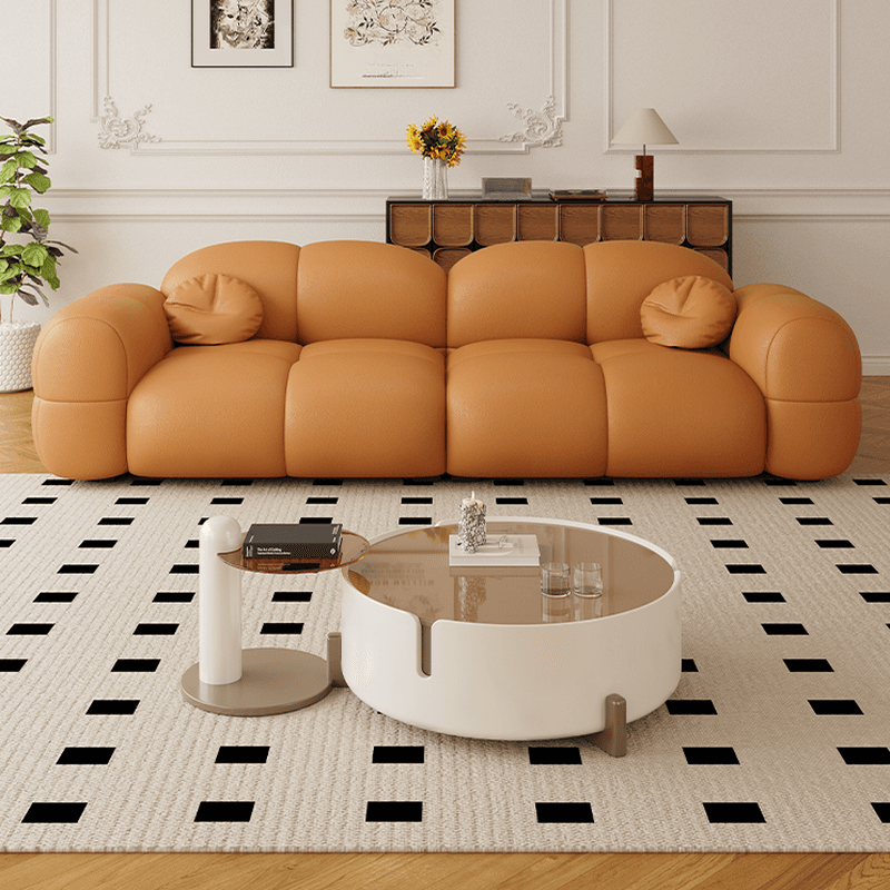 Modern Solid Color Tear Resistant Standard Sofa in Grey/White/Citrus Color with Seating Capacity for 5/4-seater/3-seater and 2 Pillows - image 8