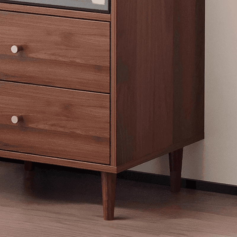 Rectangular Accent Cabinet with Closet, Glazed Door, Adjustable Shelf, Cabinet Knobs in Midnight Black/Sepia, Soft Close Drawer - image 7
