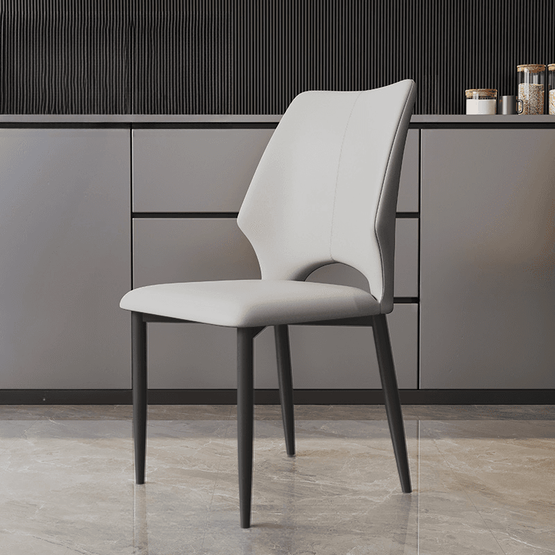 Trendy Winged-back Side Chair in Pu Leather with Midnight Black Alloy Legs, Secure and Stylish - image 7