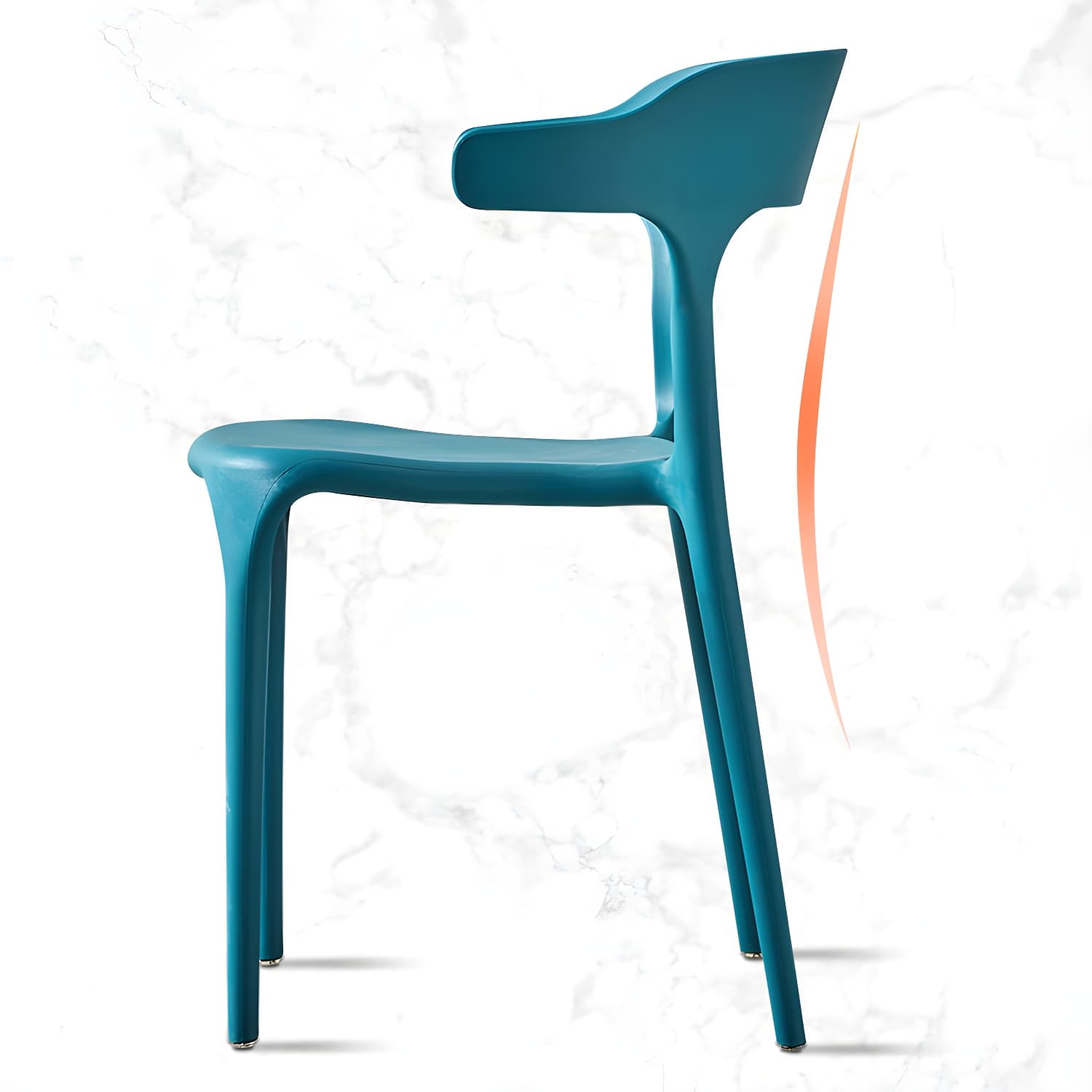 Home Modern Side Chair Stackable Open Back Plastic Dining Room Chair Set - image 16