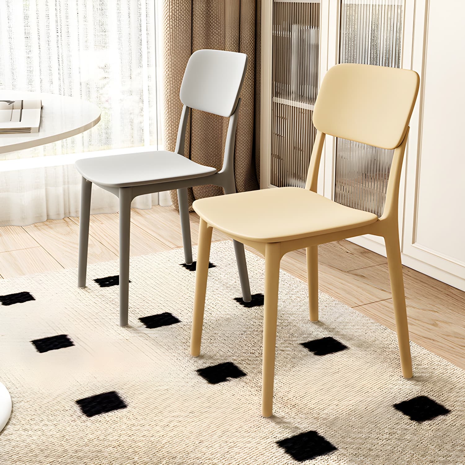 Stackable Scandinavian Style Side Chair with Low Back in Plastic & Acrylic - Armless - image 13