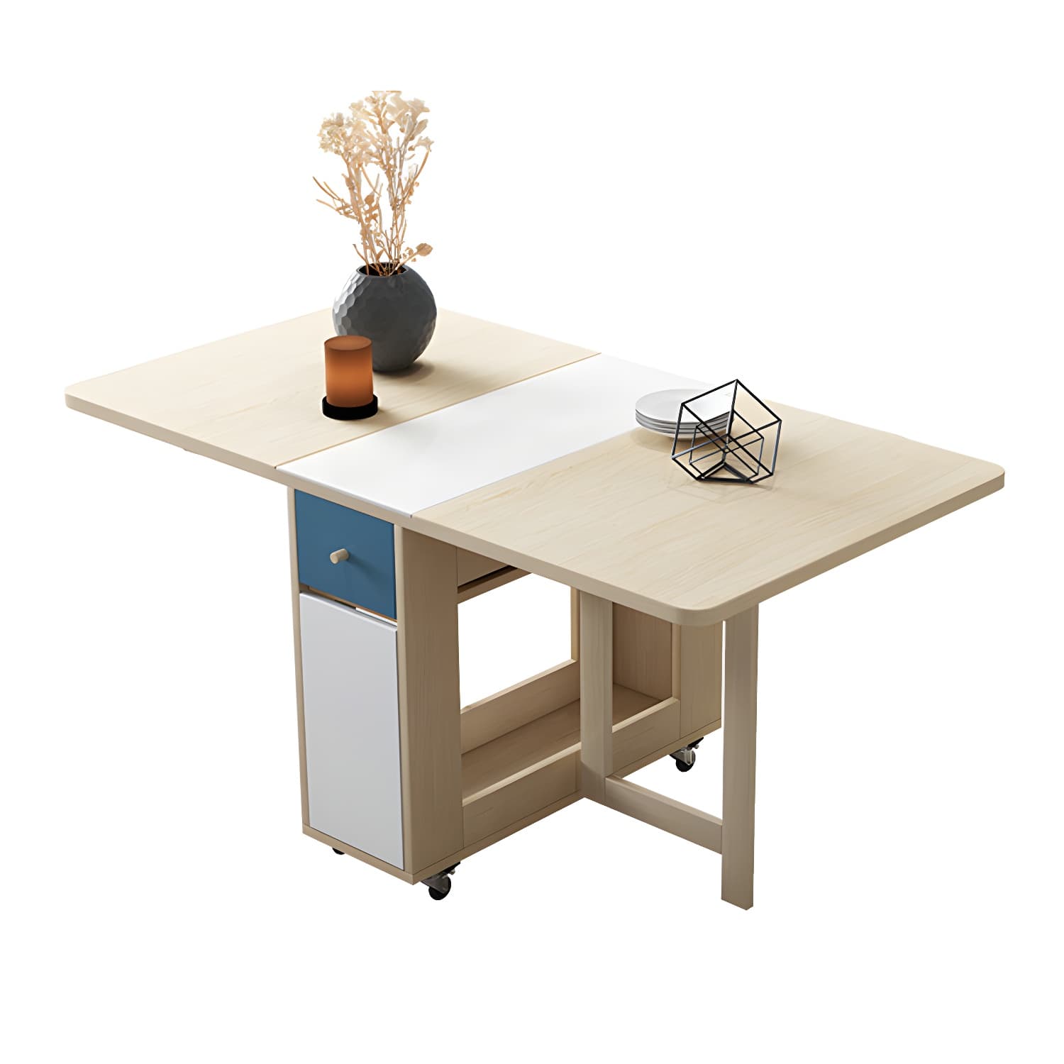 1/3/5/7 Pieces Modern Space-Saving Wood Multi Purpose Dining Set