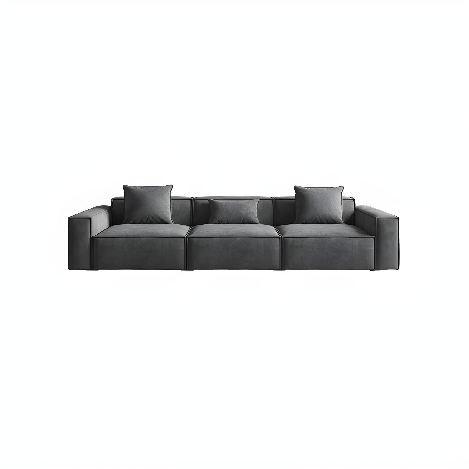 Modern Gray Square Arm Sectional Sofa Upholstered in Polyester Blend - image 5