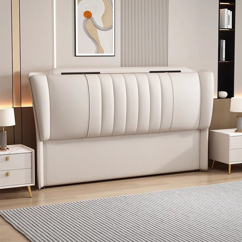 Modern Simple Style Sleigh Headboard in Natural Wood with No Distressing, Rectangle Shape for California King/King/Queen Bed, Featuring Sponge Upholstery and Standard Height - image 5
