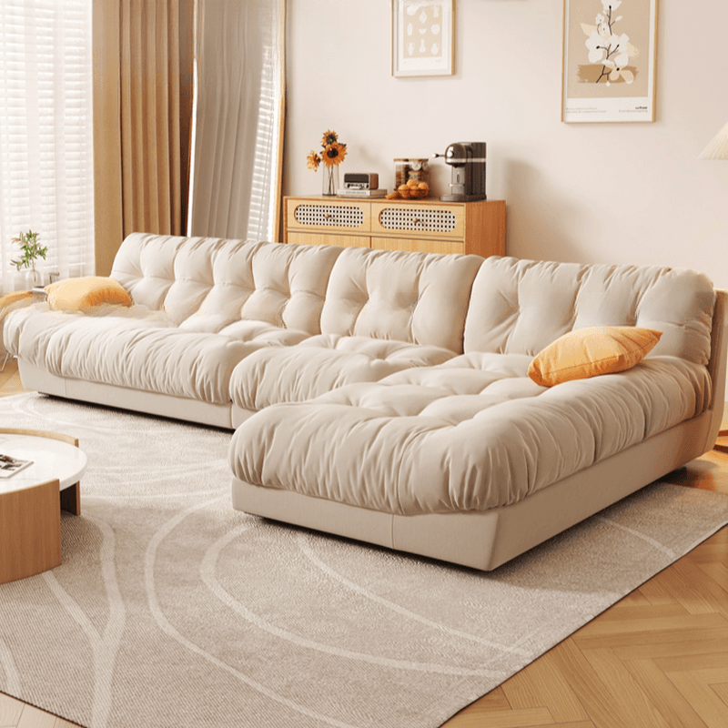 L-Shape/Straight Sofa/Sofa Chaise with Right/Horizontal Orientation and Stitch-tufted Detailing