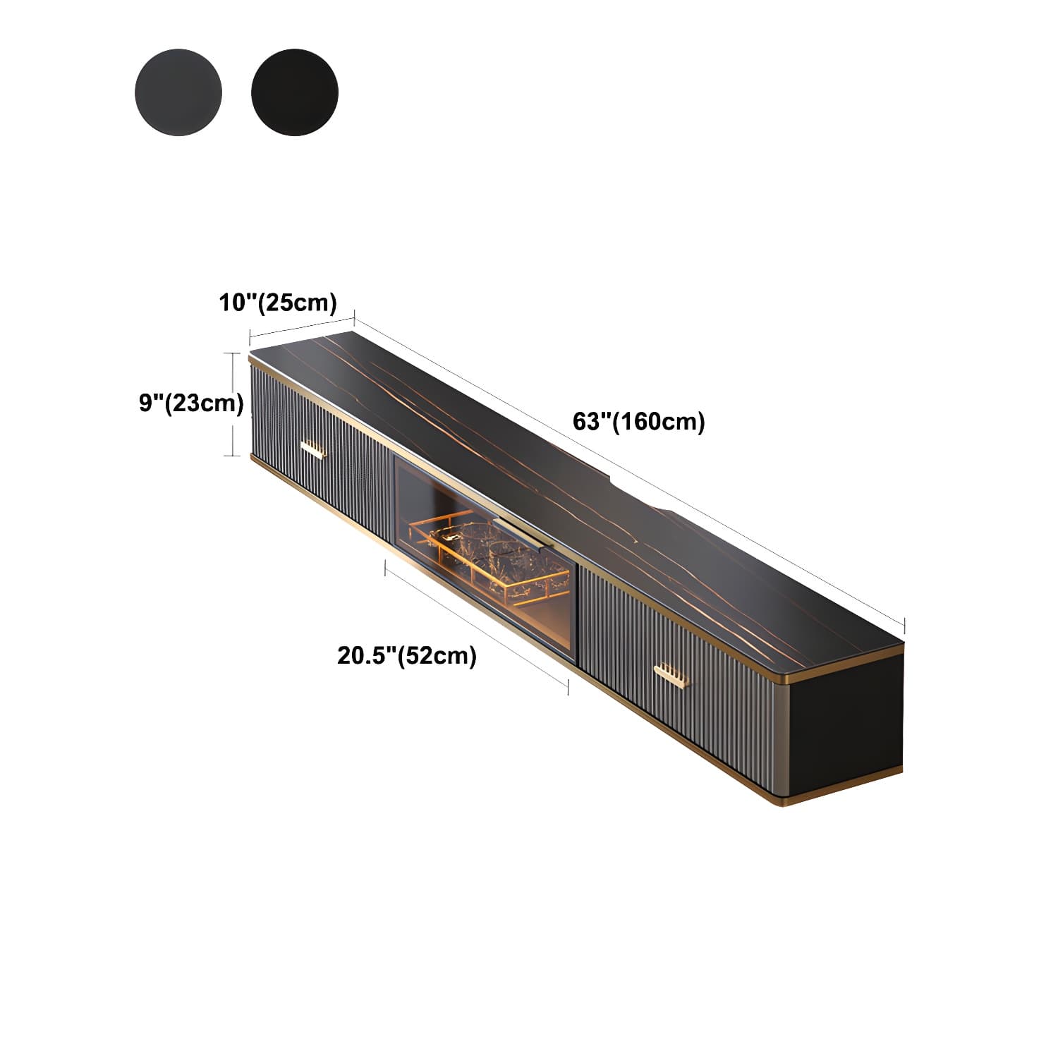 Black Slate TV Cabinet Gorgeous Style Home Wall Mounted TV Cabinet Console - image 13