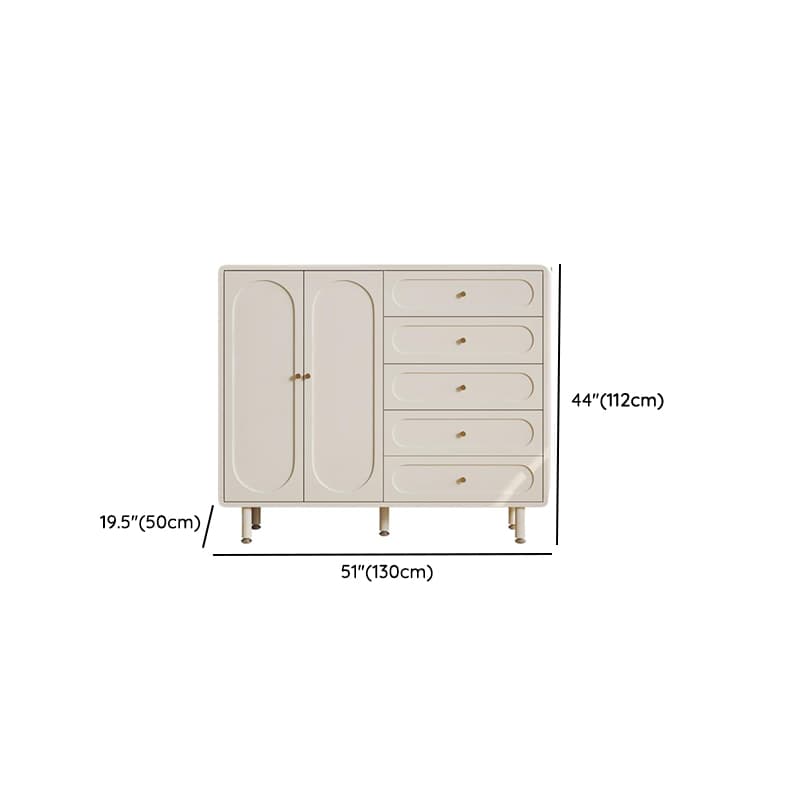 Chalk Casual Composite Wood Combo Dresser with 5 Drawers, Hutch, 3 Interior Shelves, Horizontal/Vertical - image 27