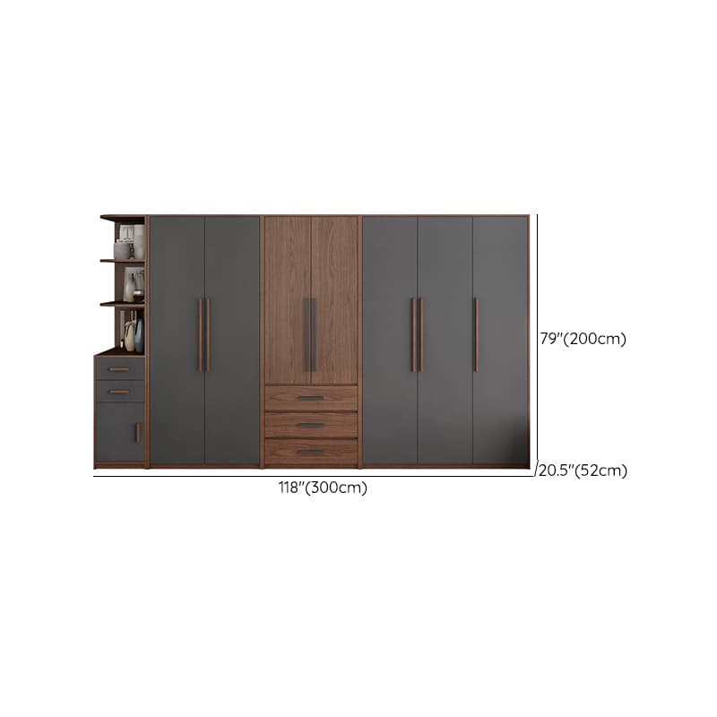 Traditional Wood Wardrobe Armoire with Drawers, Shelves, and Clothing Rod - image 24