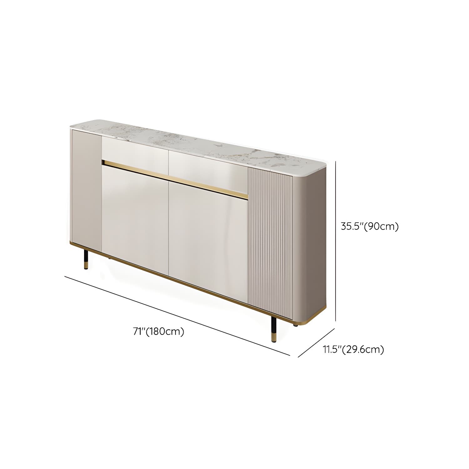Contemporary Style Engineered Wood Buffet Stand Adjustable Shelving Credenza - image 17