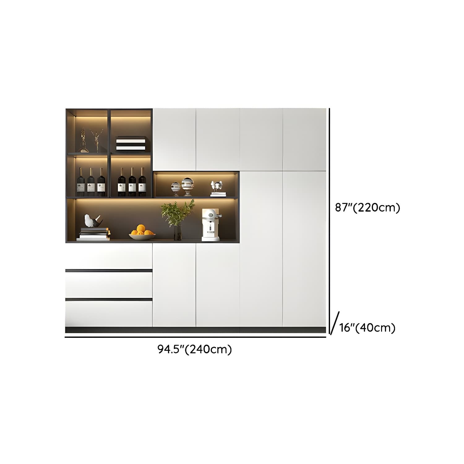 Living Room Modern Stone Sideboard Cabinet with Doors and Drawers - image 15