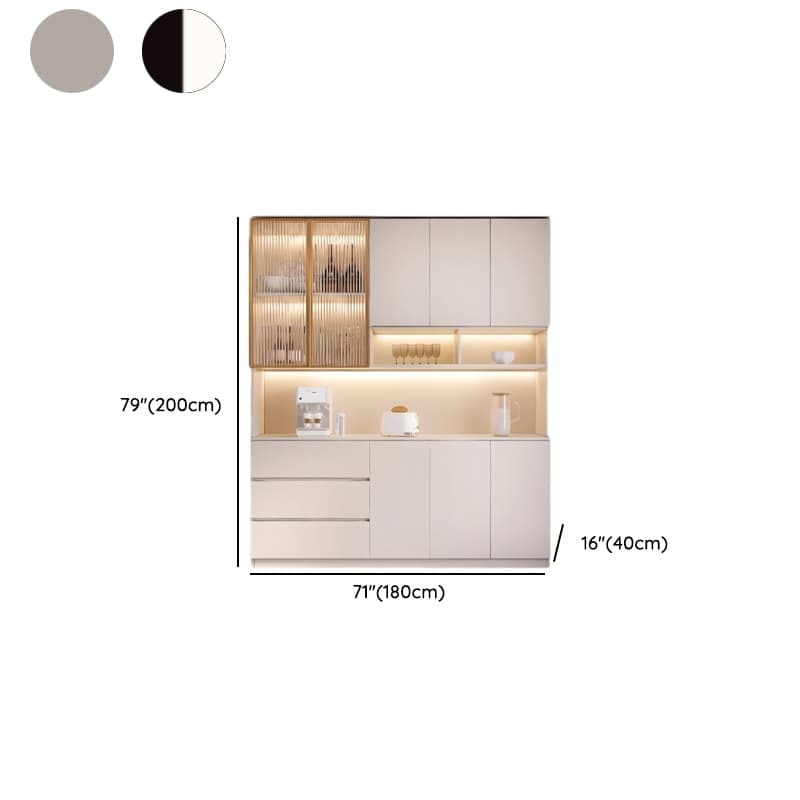 Trendy Sideboard with 3 Drawers, Cupboard, Wide/Standard/Narrow Sizes, 2/1 Shelves, Cabinets, and Glass-panel Door - image 60