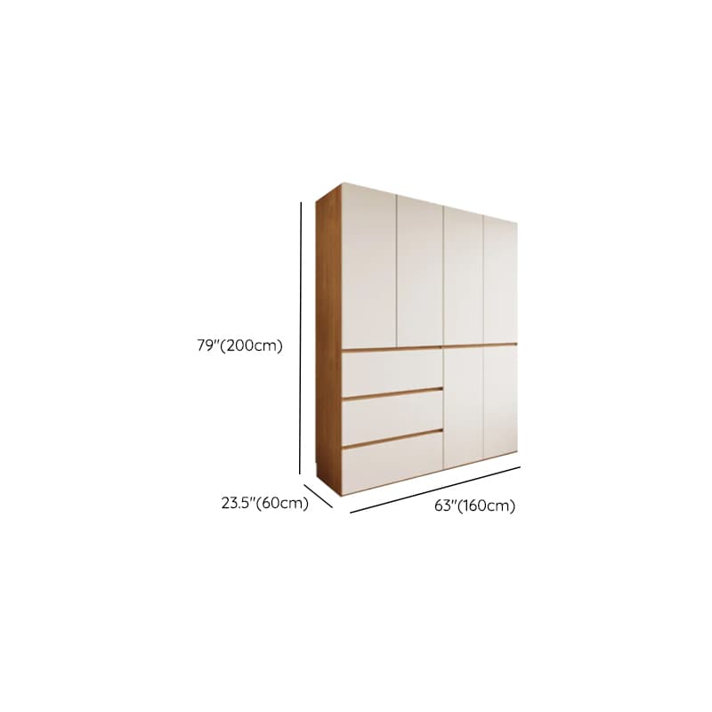 White Minimalist Laminate Wardrobe Closet with 3-Drawer/6-Drawer, Soft Close Door, Interior Shelves, and Clothing Rod - image 8