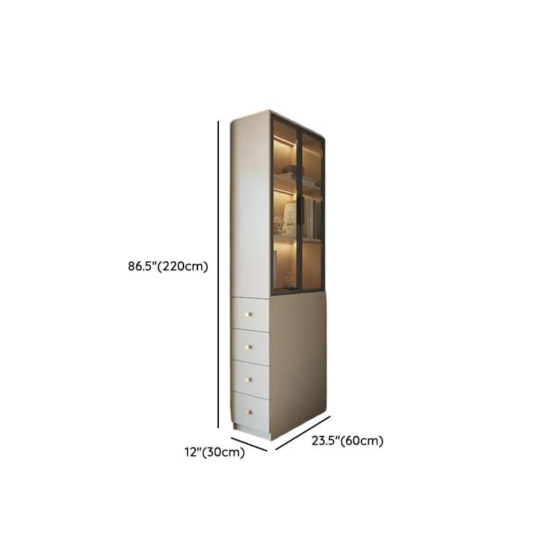 Detached Scratch-immune Accent Cabinet with Glazed Door, Grip Bars, Off White Top, Soft Close Drawer, and Stain Resistant Finish - image 9