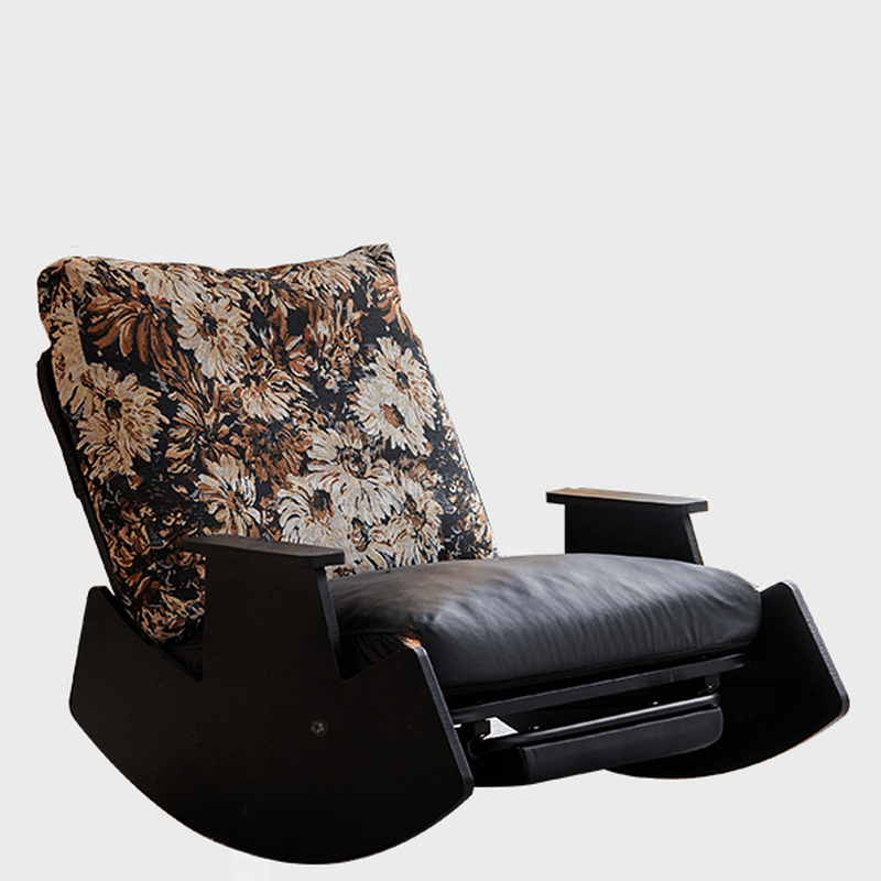 Simple Scratch-tolerant Upholstered Porch Rocker with Padded Recessed Arm - image 4