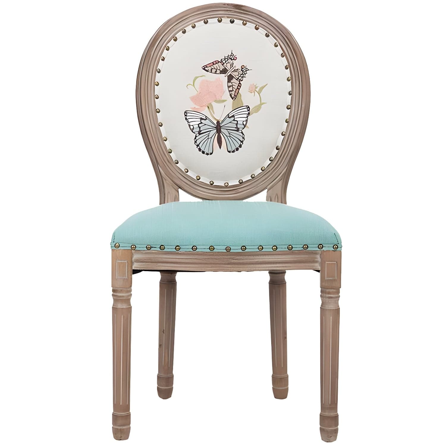 Solid Wood Country Style Dining Room Chair Matte Finish King Louis Back Side Chair - image 12