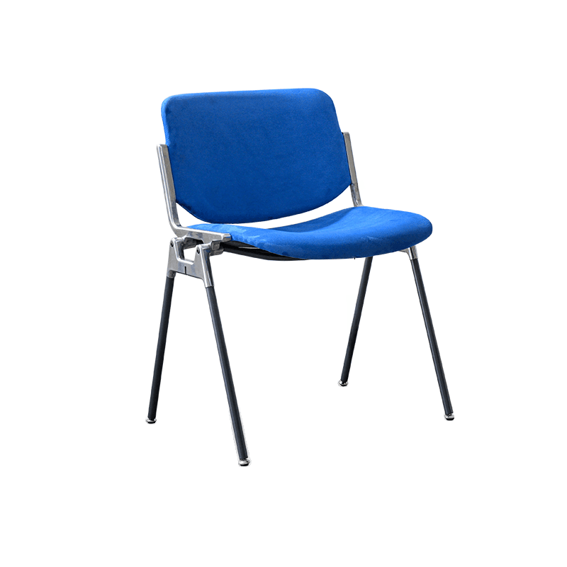 Old School Ventilated Back Armless Chair with Ink/Metallic Metal Legs, Nestable - image 12