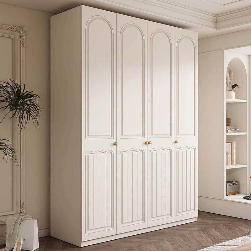 Chalk Minimalist Laminate Cabinet Armoire with Compartments, Interior Shelves, and Clothing Rod - image 3
