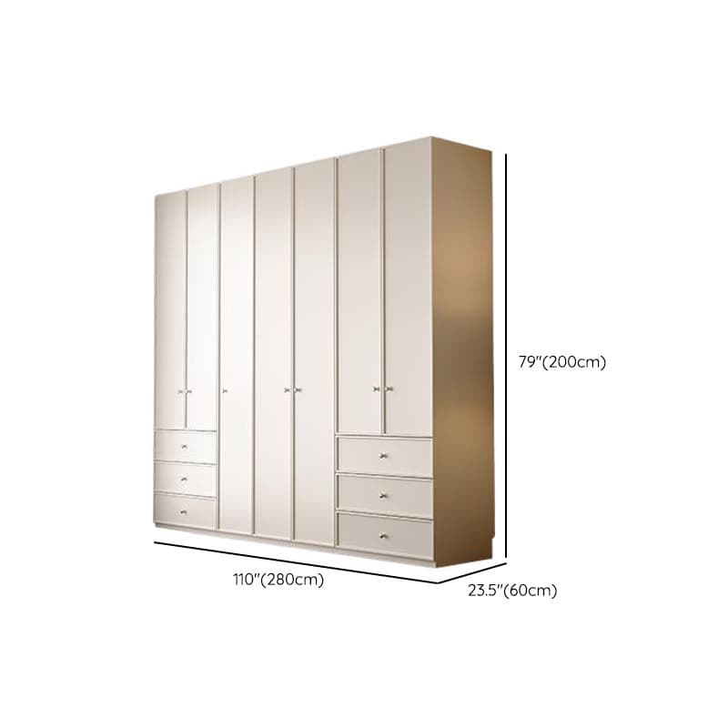 Chalk Modern Wooden Standalone Almirah with 3-Drawer/6-Drawer, Interior Shelves, and Hanging Rod - image 21